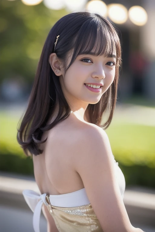 1girl,(RAW photo, best quality), (realistic, photo-realistic:1.4), masterpiece, an extremely delicate and beautiful, extremely detailed, 2k wallpaper, Amazing, finely detail, extremely detailed CG unity 8k wallpaper, ultra-detailed, highres, soft light, beautiful detailed girl, extremely detailed eyes and face, beautiful detailed nose, beautiful detailed eyes,cinematic lighting,perfect anatomy,
wearing a cabaret dress,bokeh,medium hair,
(at a night downtown:1.2),looking at viewer,young japanaese idol,
(smile:1.2), <lora:nireinozomi_lora-v2_04:1.2>