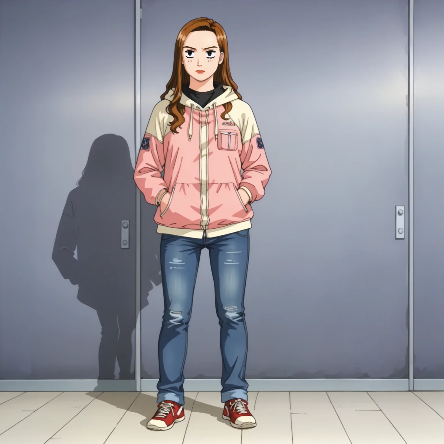 <lora:SayukiEXXLpony001>,
solo,
SayukiEX,1girl,brown hair,long hair,black eyes,
full body,standing,
hoodie,jacket,jeans,