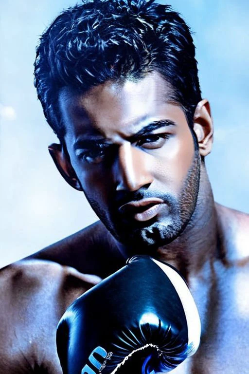 mahesh jadu a man <lora:Upen-Patel_Mahesh-Jadu:1> as boxer, shirtless, realistic body,