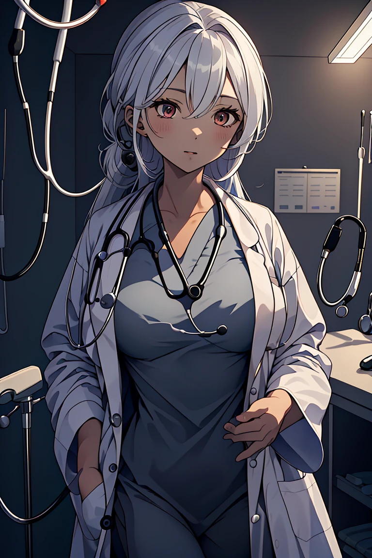 (RAW photo, best quality), (1girl), operating room, overhead surgical light,blurred background, focused,
 <lora:Asami_Fujimoto_3dC_V1.0:0.8> asami fujimoto, 3dcg_19,long hair, 
<lora:Doctor Uniform V2:0.8> (doctor_uniform, labcoat, stethoscope, doctor),