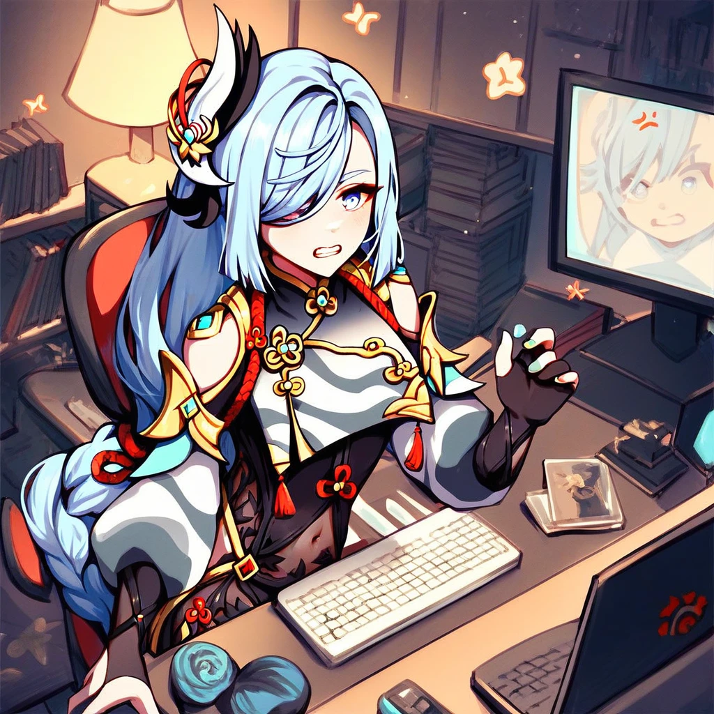 score_9_up,score_8_up,score_7_up,1girl,solo,shenhe \(genshin impact\),hair ornament,chinese clothes,<lora:inori-meme-pony_last:1.5>,