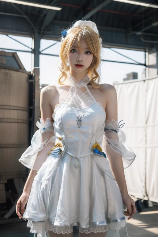 ltra-detailed,highly detailed,best quality,masterpiece,illustration,realistic,photorealistic,
lux, crystal rose dress,
1girl, solo, cosplay, blue eyes,
looking at viewer, cowboy shot,
<lora:lux_v1_08:0.7>