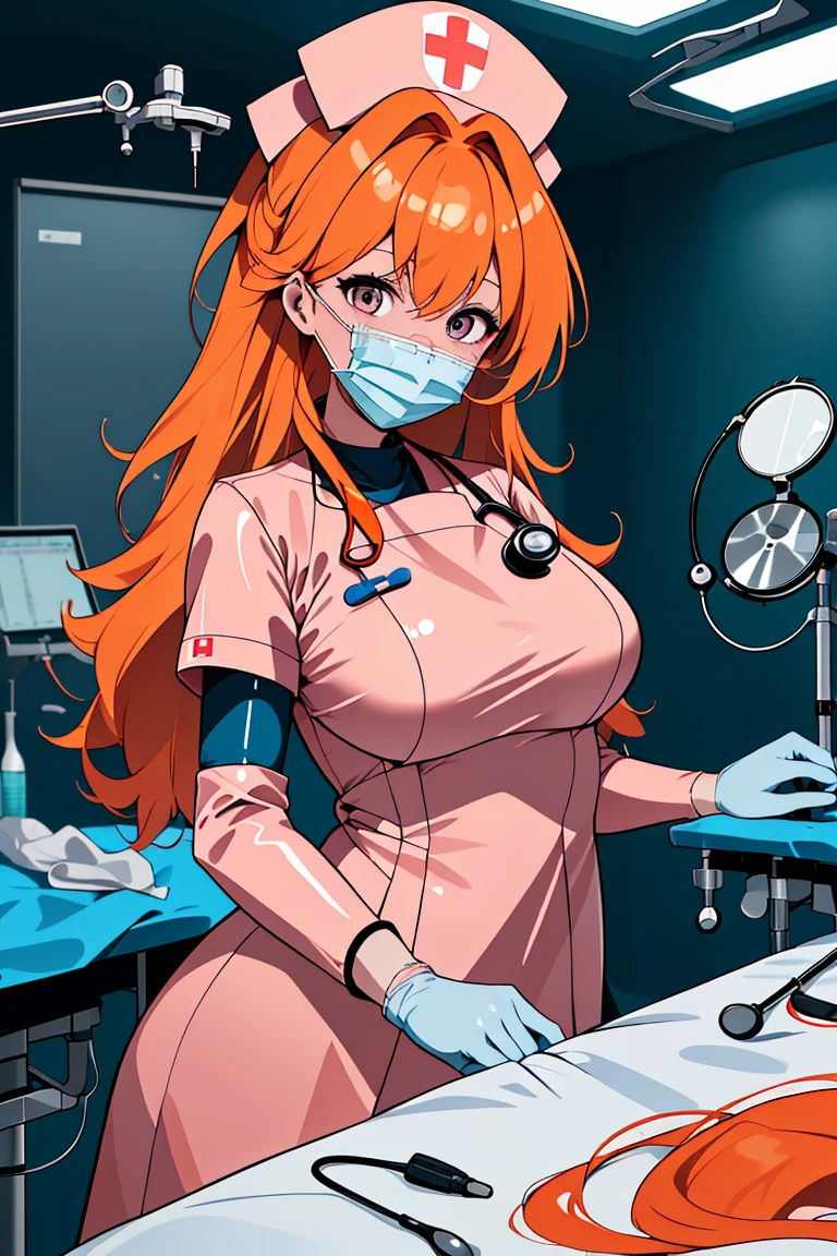 (RAW photo, best quality), (1girl), operating room, overhead surgical light,blurred background, focused,
 <lora:Danila Ward_CSC_V1.0:0.8>  danila ward,long hair, prosthetic arms, orange hair,long hair
 <lora:surgical_nurse_v1:0.8> (surgical_nurse_v1.0, nurse cap, nurse, latex, stethoscope, latex gloves, surgical mask),