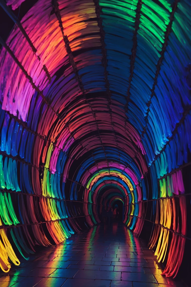 ((masterpiece,best quality)), anime style,  <lora:Light_Tunnel:0.8>,  Light Tunnel, solo, rainbow, colorful