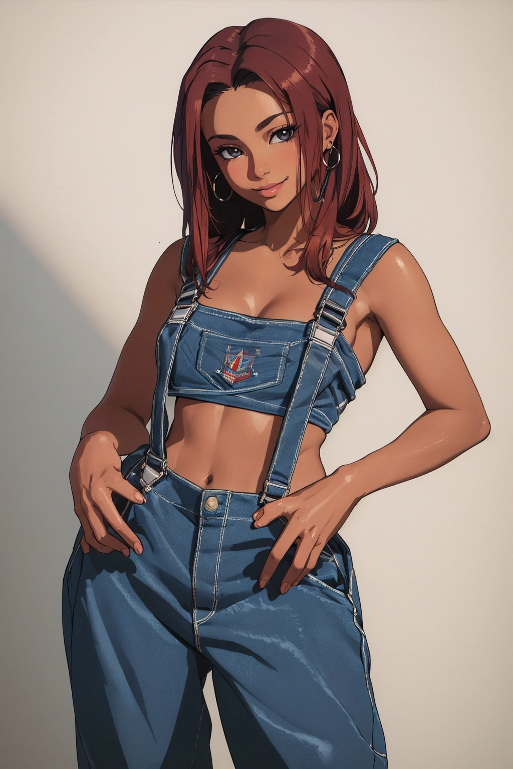 ((Masterpiece, best quality, edgQuality)),smile,
edg90hh, woman,overalls, posing for a picture ,wearing edg90hh_clothing
 <lora:edg90sHIPHOP:1>