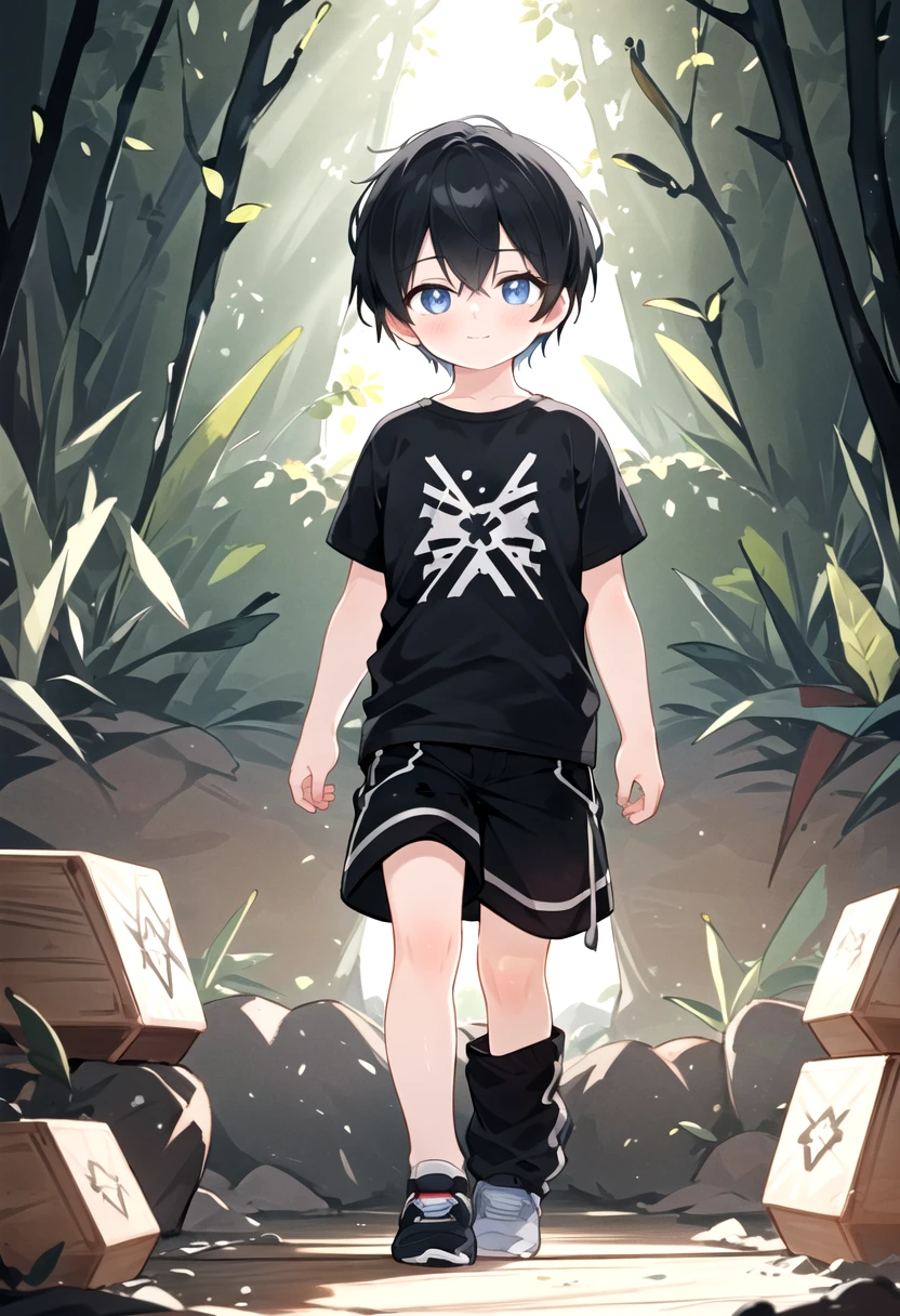 <lora:cutifiedanimecharacterdesign_variant_type_C_SD_v10:0.5>
type-c,
1boy, solo, forest, wooden village, short hair, t-shirt,black box pants,
full body, looking at viewer, faint smile,
The soft lighting and detailed surroundings create an immersive environment where imagination runs wild,
hyper-detailed, high quality visuals, dim Lighting, ultra-realistic, sharply focused, octane render, 8k UHD