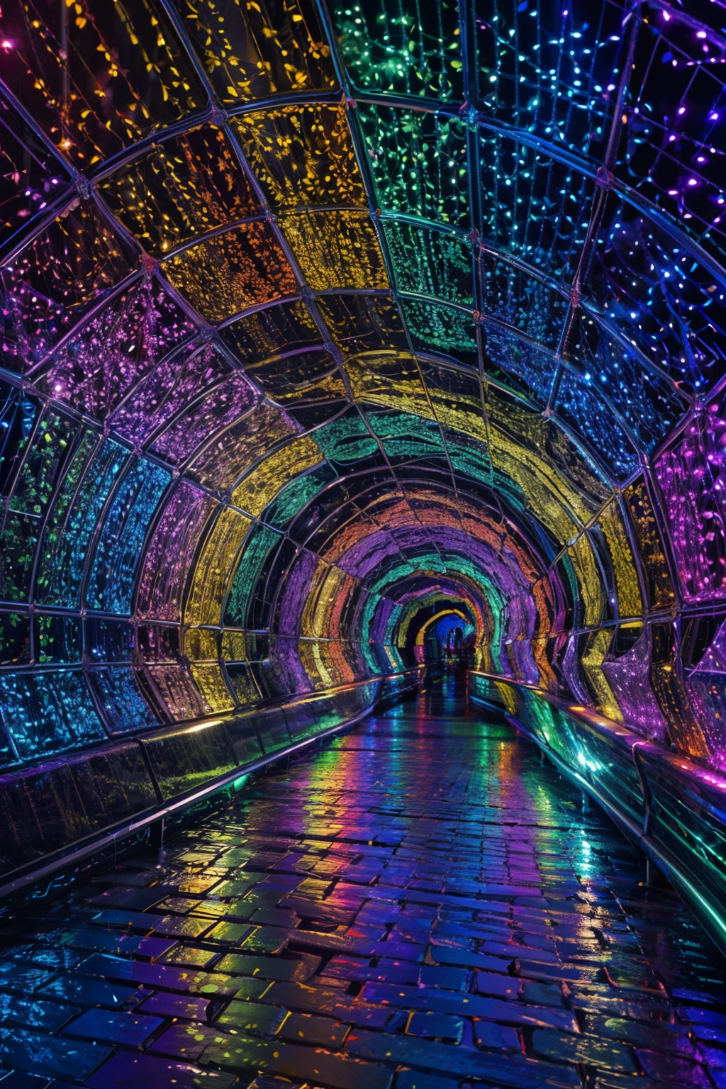 (ultra realistic,32k, masterpiece:1.2),(high detailed skin:1.1),( high quality:1.1),  <lora:Light_Tunnel:0.8>,  Light Tunnel, solo, rainbow, colorful, no humans,   blooming stars, luminescent petals, otherworldly fragrance blurry background, <lora:add_detail:0.92>, (glowwave:1.1),