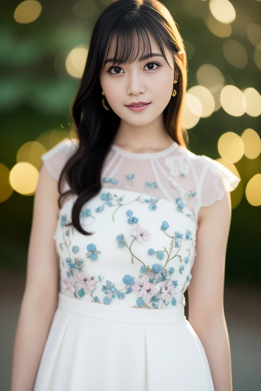 1girl,(RAW photo, best quality), (realistic, photo-realistic:1.4), masterpiece, an extremely delicate and beautiful, extremely detailed, 2k wallpaper, Amazing, finely detail, extremely detailed CG unity 8k wallpaper, ultra-detailed, highres, soft light, beautiful detailed girl, extremely detailed eyes and face, beautiful detailed nose, beautiful detailed eyes,cinematic lighting,perfect anatomy,slender body
wearing a white peplum dress,white skirt,(bokeh:1.2)
at a flower park,sakura flowers,flower garden,
smiling
<lora:ogurayuiV3_lora:0.8>