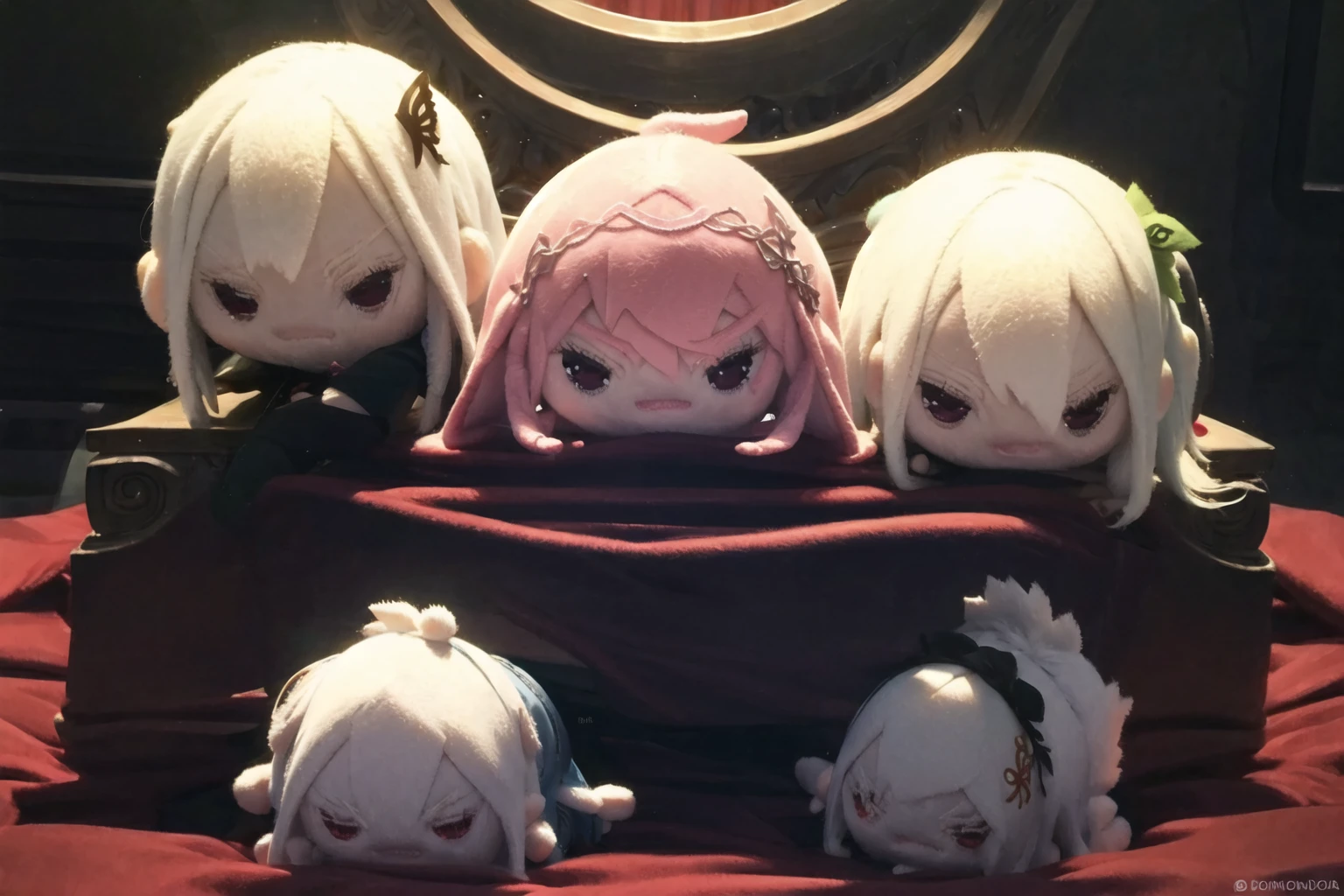 haunted bean plushie, echidna <lora:Haunted Bean Plushie LoRA Anzhc sd15:1> <lora:Echidna TAv4 e50:1>