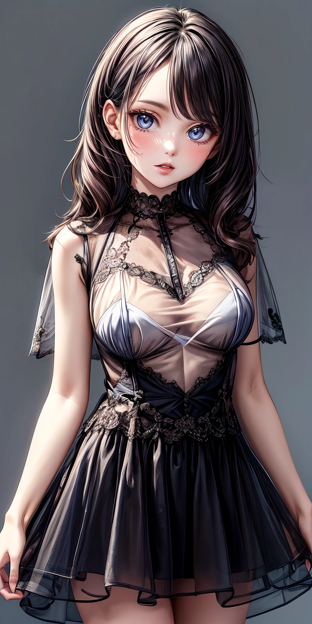 masterpiece,ultra-detailed,best quality,8K,illustration,
girl ,middle breasts,<lora:more_details:1>,simple background,
<lora:jyoji one piece  1.0:0.6> jyojifuku, dress,see-through