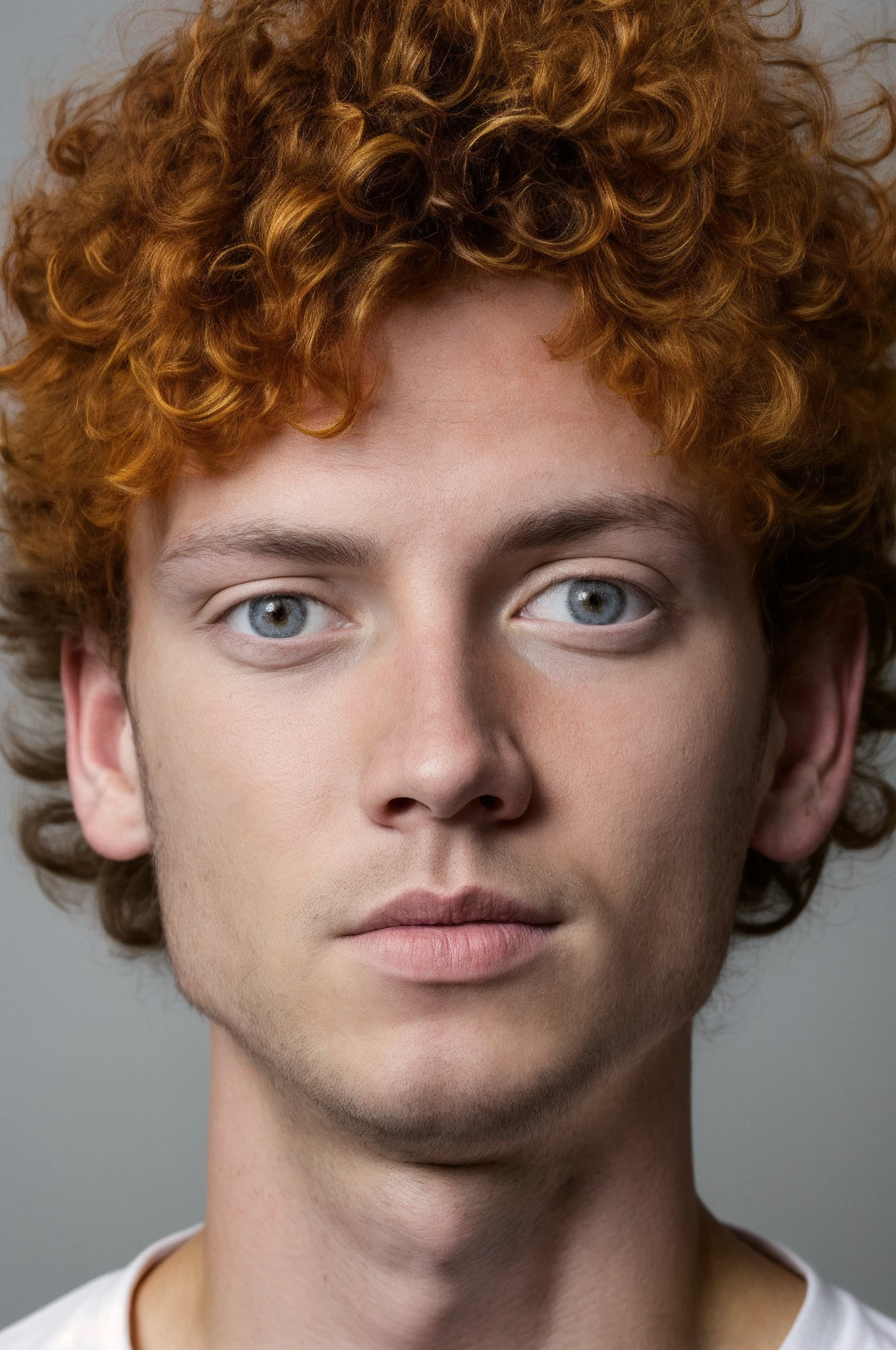 solo, highest resolution highly detailed photograph. James, face shot, portrait, looking at viewer, orange dyed hair