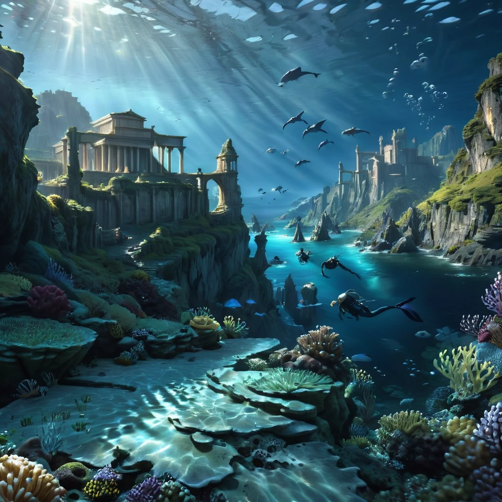 Masterpiece,absurd resolution,8k,high resolution,
AtlantisWorld,
outdoors,water,underwater,,no humans,sunlight,scenery,landscapes
, <lora:AtlantisWorld_XL:0.8>