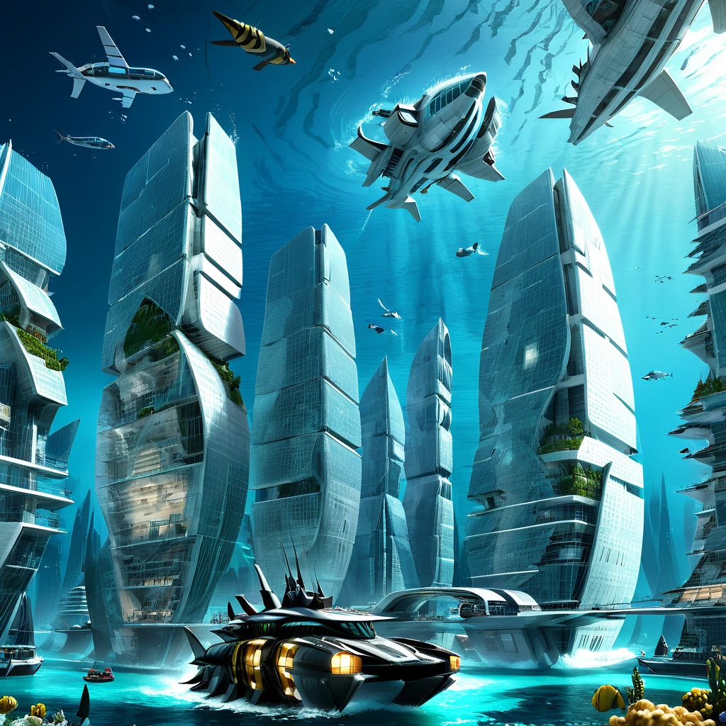 Masterpiece,absurd resolution,8k,high resolution,
AtlantisWorld,
futuristic buildings,water,no humans,ocean,scenery,fish,underwater,aircraft,watercraft,vehicle focus,ship
, <lora:AtlantisWorld_XL:0.8>