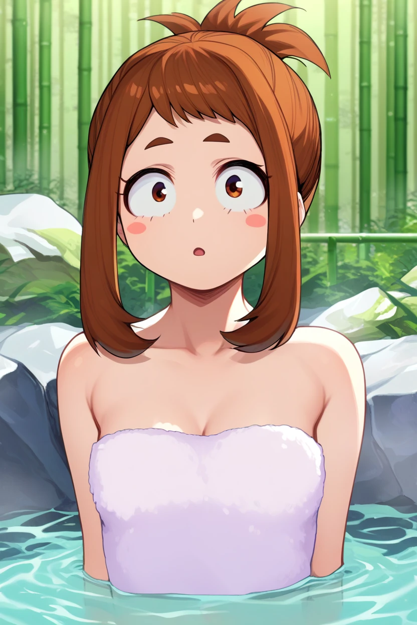 ((Ochako Uraraka Nsfw)), best quality, naked, huge breasts, she is showing her tits, linda, sexy, looking at the viewer, she has huge tits size, she is completely naked, she has naked tits, round ass, NSFW, pretty face, perfect hands, blushing, short hair, ((ella esta mostrando todo su cuerpo desnudo elegantemente en playa)), showing pussy and tits, posicion seductora