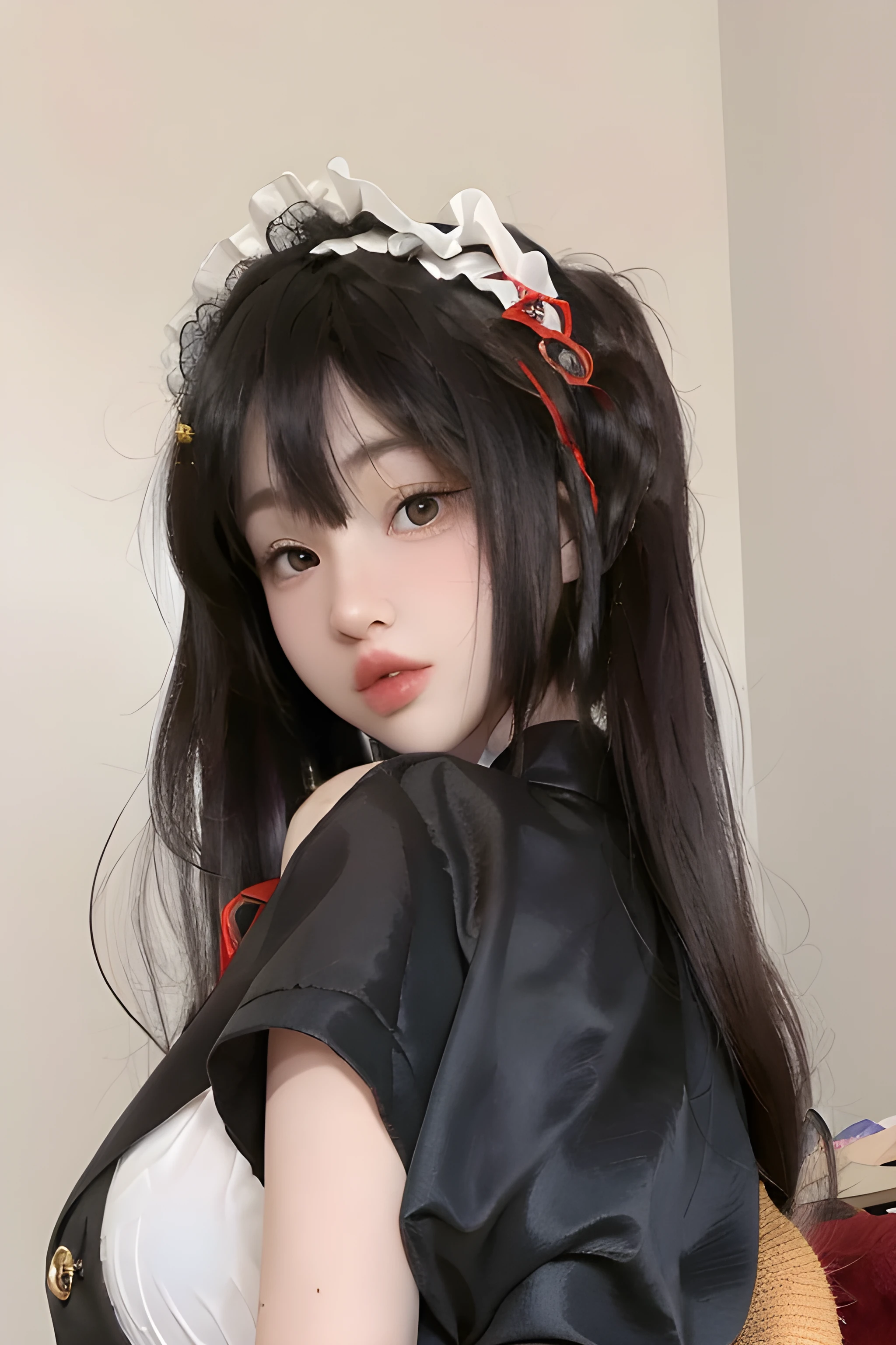 masterpiece, best quality, 1girl, (fully clothes), hidori, portrait, closeup, dress, school uniform