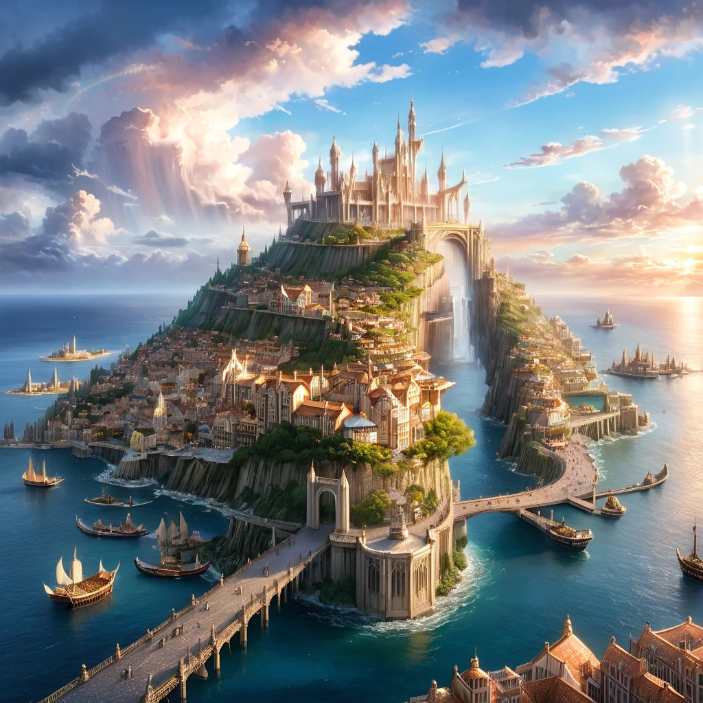 Masterpiece,absurd resolution,8k,high resolution,
AtlantisWorld,
outdoors,sky,cloud,water,ocean,traditional media,building,scenery,city,fantasy,horizon,cityscape,bridge
, <lora:AtlantisWorld_XL:0.8>