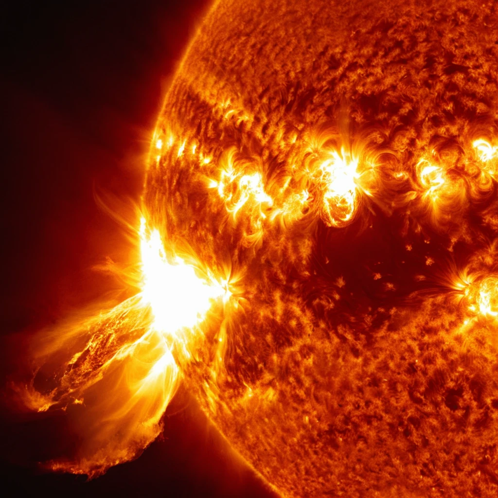 cinematic film still of  <lora:Solar flare style:1>
A Solar flare image of a close up of a sun with a very bright light,solo,open mouth,teeth,no humans,glowing,fire,glowing eyes,red background,monster,dragon,red theme,orange theme,cinematic,cosmos,detailed,detailed color,Solar flare style , heat, radiation, emission of electromagnetic radiation, shallow depth of field, vignette, highly detailed, high budget, bokeh, cinemascope, moody, epic, gorgeous, film grain, grainy