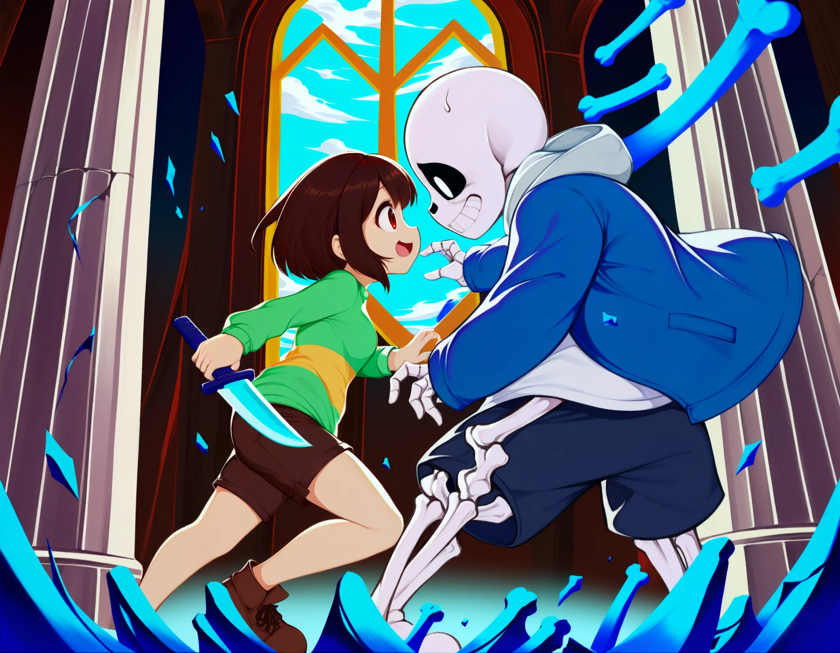 Regional prompt Left side: art by by fal maro, best quality, judgement ...