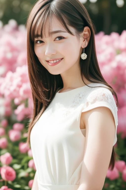 1girl,(RAW photo, best quality), (realistic, photo-realistic:1.4), masterpiece, an extremely delicate and beautiful, extremely detailed, 2k wallpaper, Amazing, finely detail, extremely detailed CG unity 8k wallpaper, ultra-detailed, highres, soft light, beautiful detailed girl, extremely detailed eyes and face, beautiful detailed nose, beautiful detailed eyes,cinematic lighting,perfect anatomy,slender body
wearing a white peplum dress,(bokeh:1.2)
at a flower park,sakura flowers,flower garden,
smiling
<lora:fukuharaharukaV2_lora:0.8>