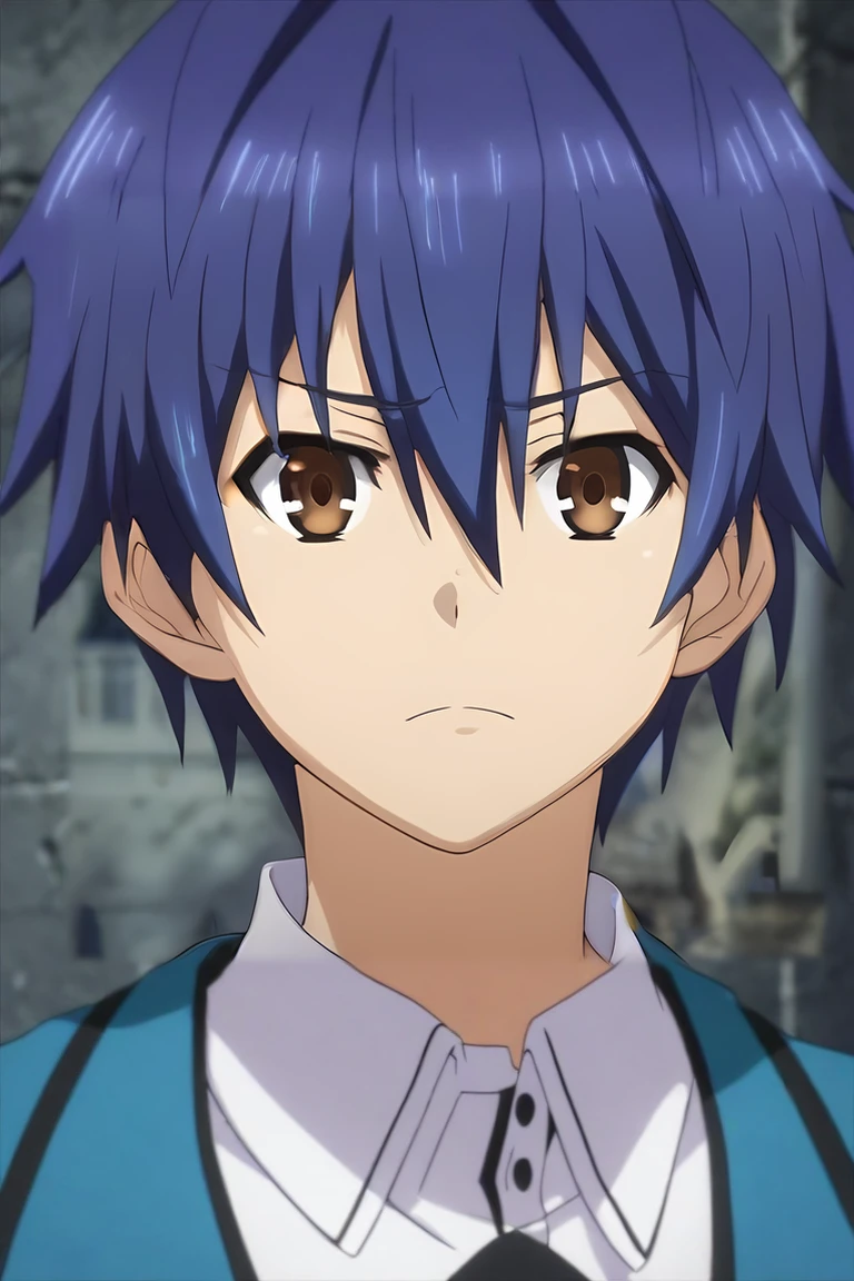 score_9, score_8_up, score_7_up, source_anime, (photorealistic:0.6), looking at viewer, , depth of field, 1boy, solo, male focus, <lora:shidou_itsuka_pony:0.82>, shidou_itsuka, blue hair, brown eyes, short hair, hair between eyes, , The Castle of Shadows, Arms extended forward, showing a willingness to give or receive, <lora:sdxl_lightning_8step_lora:1>