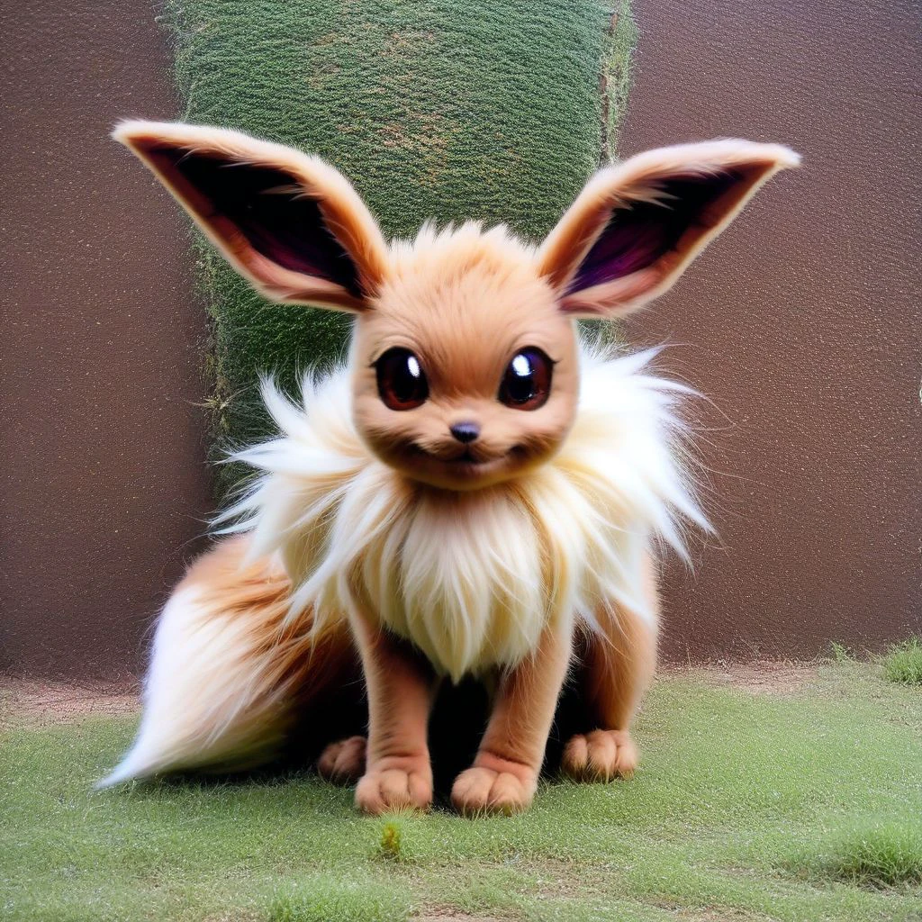 Realistic, solo, no humans, rabbit, eevee