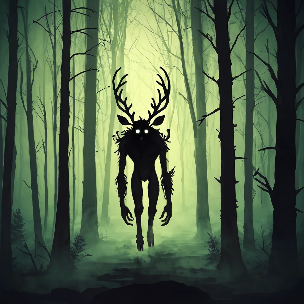 score_9, score_8_up, score_7_up,<lora:nightscapes_pony:0.6>,
NightScapes,3am,creature,solo,monochrome,fog,forest,tree,no humans,glowing,glowing eyes,monster,horror (theme),deer