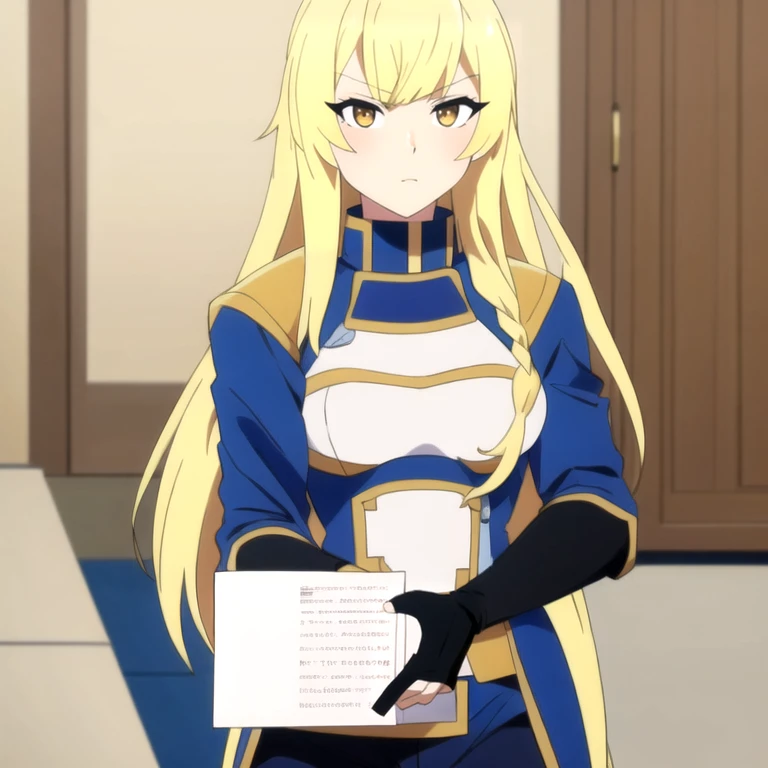(score_9,score_8_up,score_7_up,score_6_up,source_anime,best best quality,perfect face,bright pupils,(finely detailed beautiful eyes),),full_shot,cowboy_shot,<lora:1738162463883412774:0.7>,barirossa,Blonde hair,yellow eyes,female knight,armor,
