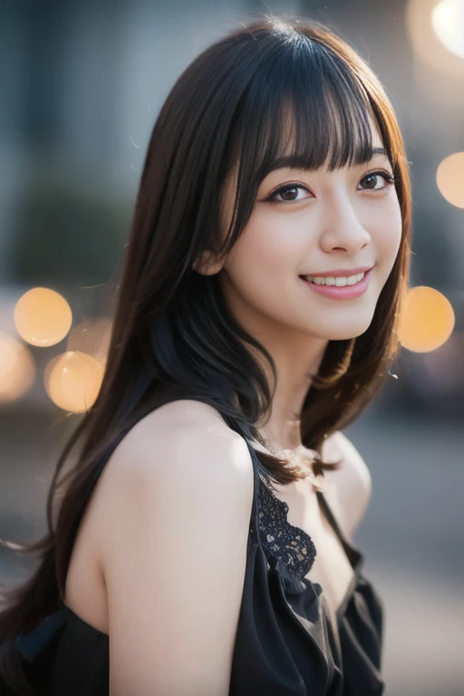 1girl,(RAW photo, best quality), (realistic, photo-realistic:1.4), masterpiece, an extremely delicate and beautiful, extremely detailed, 2k wallpaper, Amazing, finely detail, extremely detailed CG unity 8k wallpaper, ultra-detailed, highres, soft light, beautiful detailed girl, extremely detailed eyes and face, beautiful detailed nose, beautiful detailed eyes,cinematic lighting,perfect anatomy,
wearing a cabaret dress,bokeh,
(at a night downtown:1.3),looking at viewer,young japanaese idol,
(smile:1.2), <lora:tsukinekona_lora-v2_04:1.2>