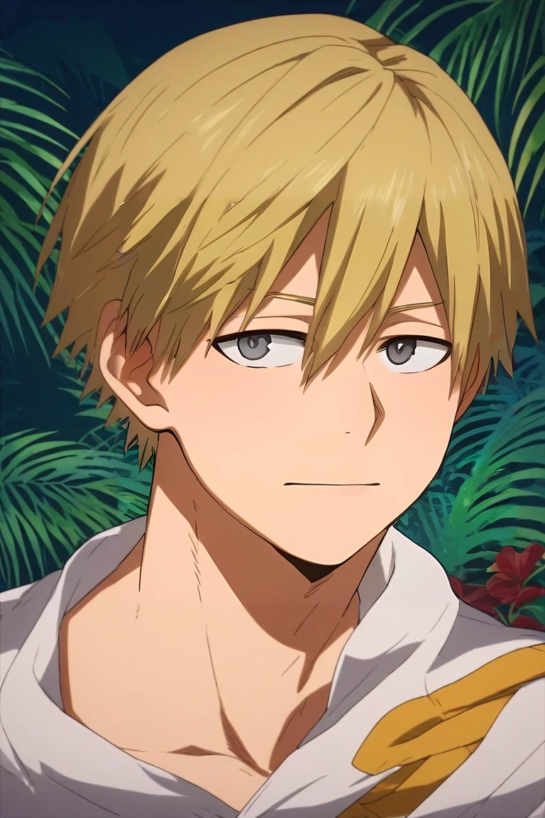 score_9, score_8_up, score_7_up, source_anime, , looking at viewer, , , 1boy, solo, male focus, <lora:neito_monoma_pony:0.78>, neito_monoma, blonde hair, grey eyes, short hair, hair between eyes, ,, A tropical paradise where the sun shines brightly every day, , <lora:sdxl_lightning_8step_lora:1>