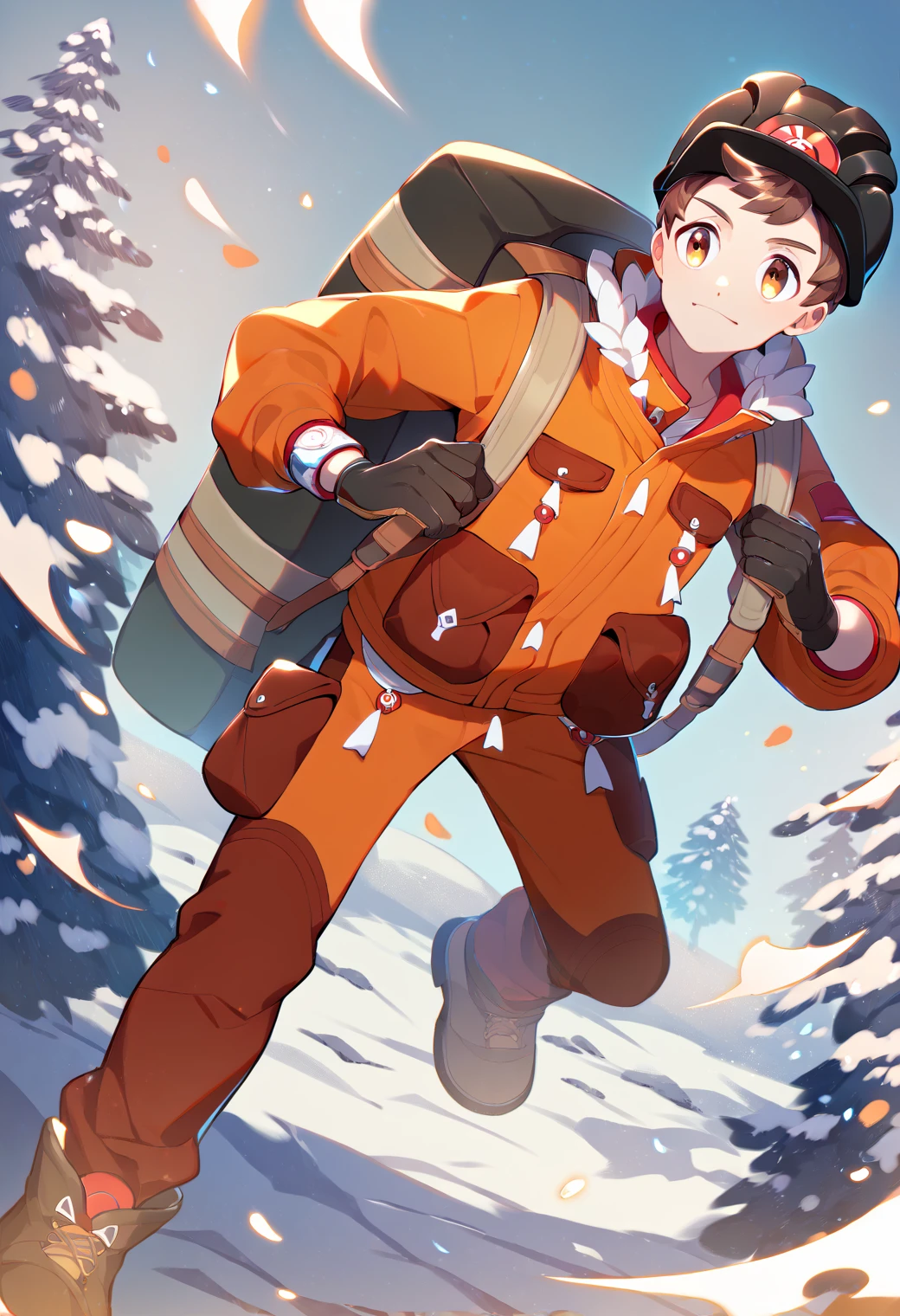 score_9, score_8_up, score_7_up, score_6_up, score_5_up, score_4_up, best quality, amazing quality, best aesthetic, absurdres, solo ,victor_tundra, brown eyes, brown hair, orange jacket, orange pants, brown footwear, black helmet<lora:EMS-350938-EMS:1.000000>