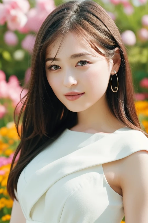 1girl,(RAW photo, best quality), (realistic, photo-realistic:1.4), masterpiece, an extremely delicate and beautiful, extremely detailed, 2k wallpaper, Amazing, finely detail, extremely detailed CG unity 8k wallpaper, ultra-detailed, highres, soft light, beautiful detailed girl, extremely detailed eyes and face, beautiful detailed nose, beautiful detailed eyes,cinematic lighting,perfect anatomy,slender body
wearing a white peplum dress,(bokeh:1.2)
at a flower park,sakura flowers,flower garden,
smiling
<lora:fukuharaharukaV2_lora:0.8>