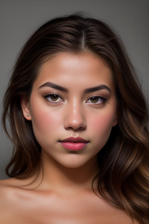 Merger_laren_fairy,
(headshot:1.2) portrait on a (plain grey background:1.2), (headshot:1.2), (face focus:1.1), windswept chaotic hair, soft lighting, low contrast, low saturation,
bokeh, f1.4, 40mm, photorealistic, raw, 8k, textured skin, skin pores, intricate details  <lora:epi_noiseoffset2:1>, epiCRealism