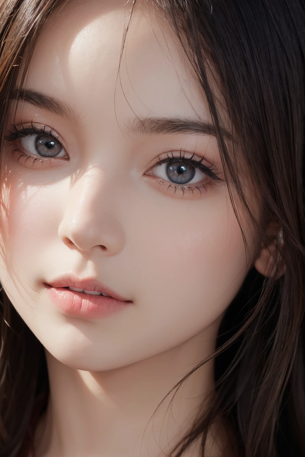 1girl, (close up), (masterpiece, best quality), RAW photo, 16k wallpaper, extremely detailed CG, amazing, ultra detailed, hyperrealistic, official art, High quality texture, incredibly absurdres, highres, 18 years old, cute girl, beautiful face, detailed large black eyes,