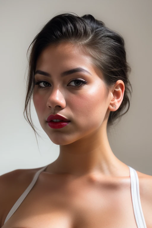 Merger_laren_fairy,
headshot,face focus,bright,(plain white background:1.2),bare shoulders,(black corset:1.2),strong eyeliner,Red lipstick,mouth open,
bokeh, f1.4, 40mm, photorealistic, raw, 8k, textured skin, skin pores, intricate details <lora:epi_noiseoffset2:1>, epiCRealism