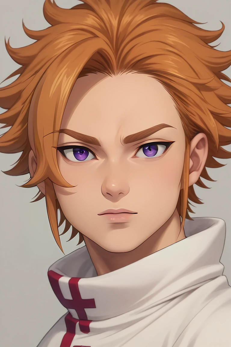 score_9, score_8_up, score_7_up, source_anime, (photorealistic:0.6), looking at viewer, upper body, , 1boy, solo, male focus, <lora:arthur_pendragon_pony:0.86>, arthur_pendragon, orange hair, purple eyes, short hair, , , , <lora:sdxl_lightning_8step_lora:1>