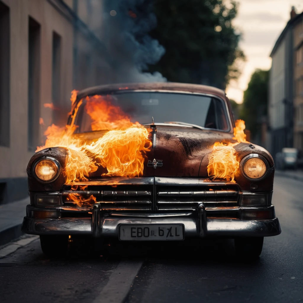 cinematic film still of <lora:perfection style:0.9> wrinkles:1
A perfect photo of a car is on fire in a street, perfection style, shallow depth of field, vignette, highly detailed, high budget, bokeh, cinemascope, moody, epic, gorgeous, film grain, grainy