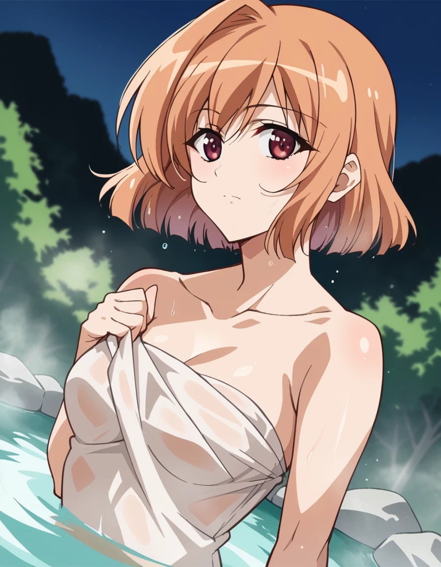 score_9, score_8_up, score_7_up, source_anime,
motokanogisaka, <lora:motoka-nogisaka-s1-ponyxl-lora-nochekaiser:1>,
motoka nogisaka, short hair, red eyes, orange hair,
nude, naked, 
outdoors, onsen, towel, naked towel, steam, bathing, nude cover, partially submerged, water, bath, steam censor, wet towel,
looking at viewer, cowboy shot, solo, dutch angle,