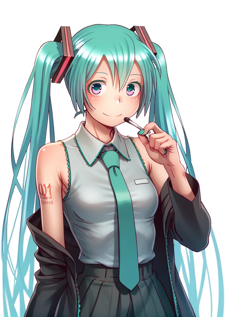 score_9, score_8_up, score_7_up, 1girl, solo, <lora:Wokada_Style_V0_Miku_Hatsune:1>, wokada style, hatsune miku