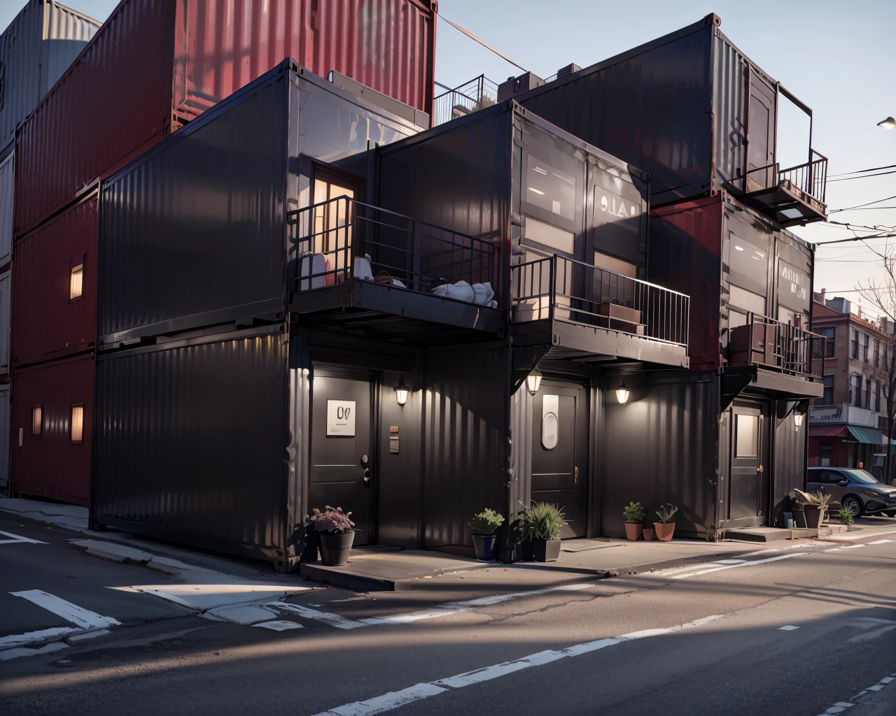 best quality,masterpiece,highly detailed,ultra-detailed, 
 <lora:neg9V2_last:0.5> New york city street,cars,roa
 <lora:Containerhouse:1>containerhouse, scenery, no humans, outdoors, <lora:cartoonisationer-V4-8:0.75><lora:cartoonisationer:0.75> <lora:cartoonisationer-21st_ce:1.25>