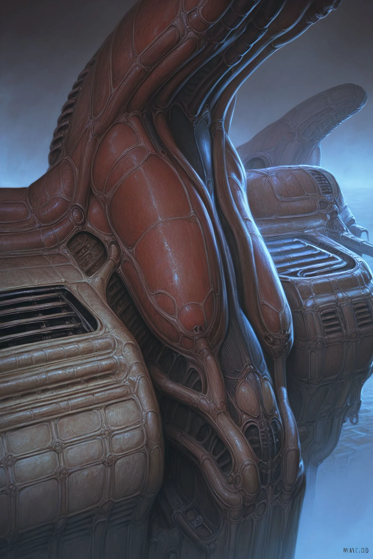 score_9, score_8_up, score_7_up, scenery, no humans, engine, scorn-style, bio mechanical, <lora:scorn_PonyXL_style_v01:1>