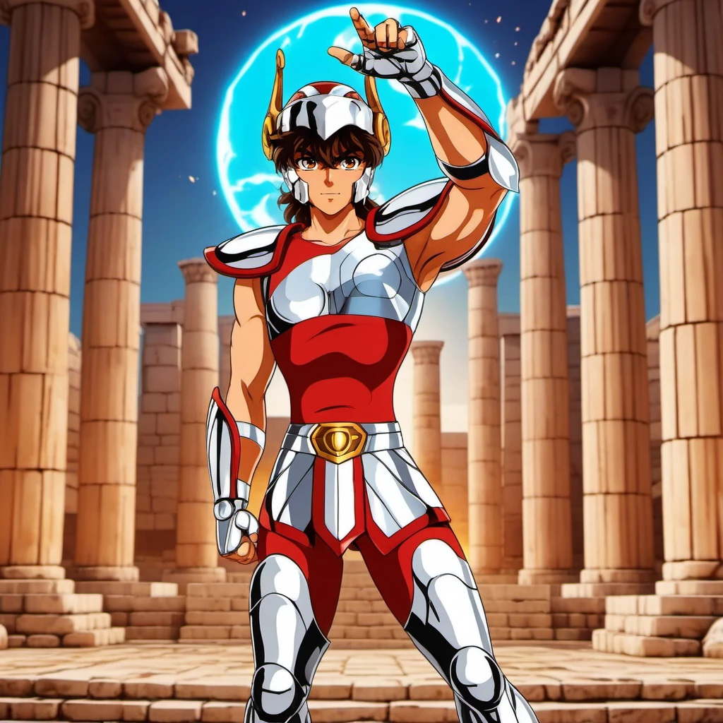 anime artwork  full body man facing the viewer wears a helmet and armor, greek antic temple background, casting a powerfull spell, energy, powerfull <lora:Seya1024:0.8> . anime style, key visual, vibrant, studio anime,  highly detailed