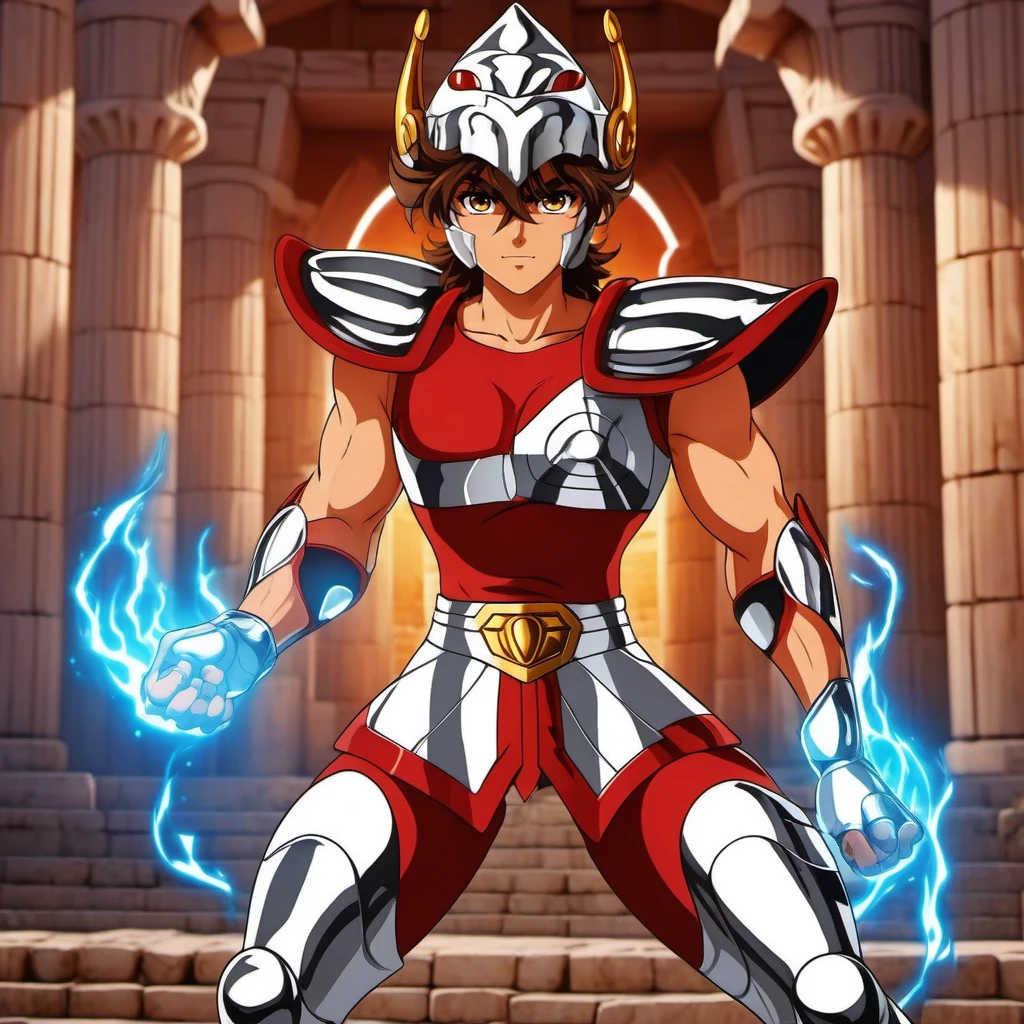 anime artwork  full body man facing the viewer wears a helmet and armor, greek antic temple background, casting a powerfull spell, energy, powerfull <lora:Seya1024:0.8> . anime style, key visual, vibrant, studio anime,  highly detailed