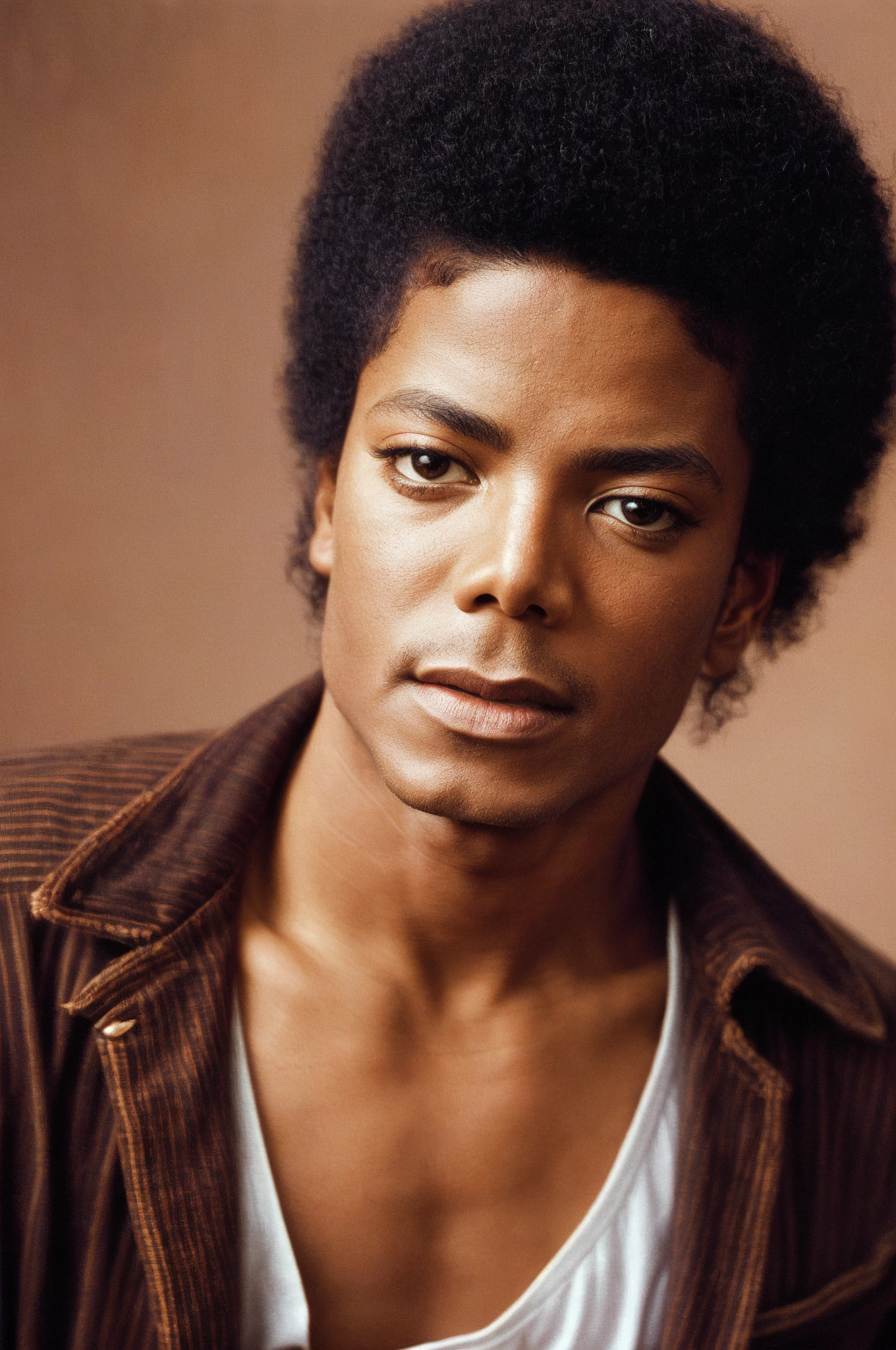 solo, highest resolution highly detailed photograph. face shot, portrait, looking at viewer, short hair, Michael, Jackson