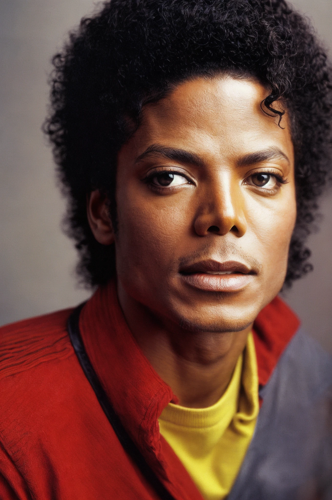 solo, highest resolution highly detailed photograph. face shot, portrait, looking at viewer, short hair, Michael, Jackson