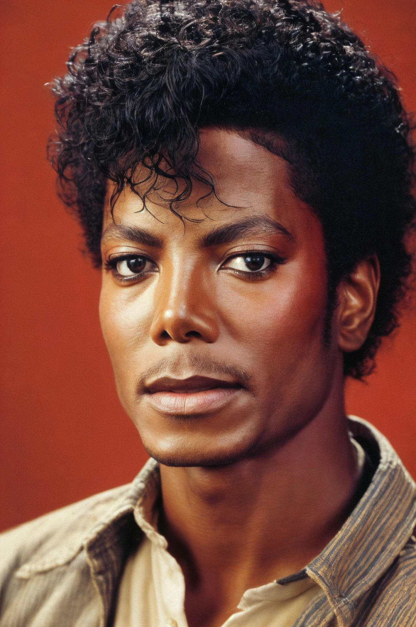 solo, highest resolution highly detailed photograph. face shot, portrait, looking at viewer, short hair, Michael, Jackson