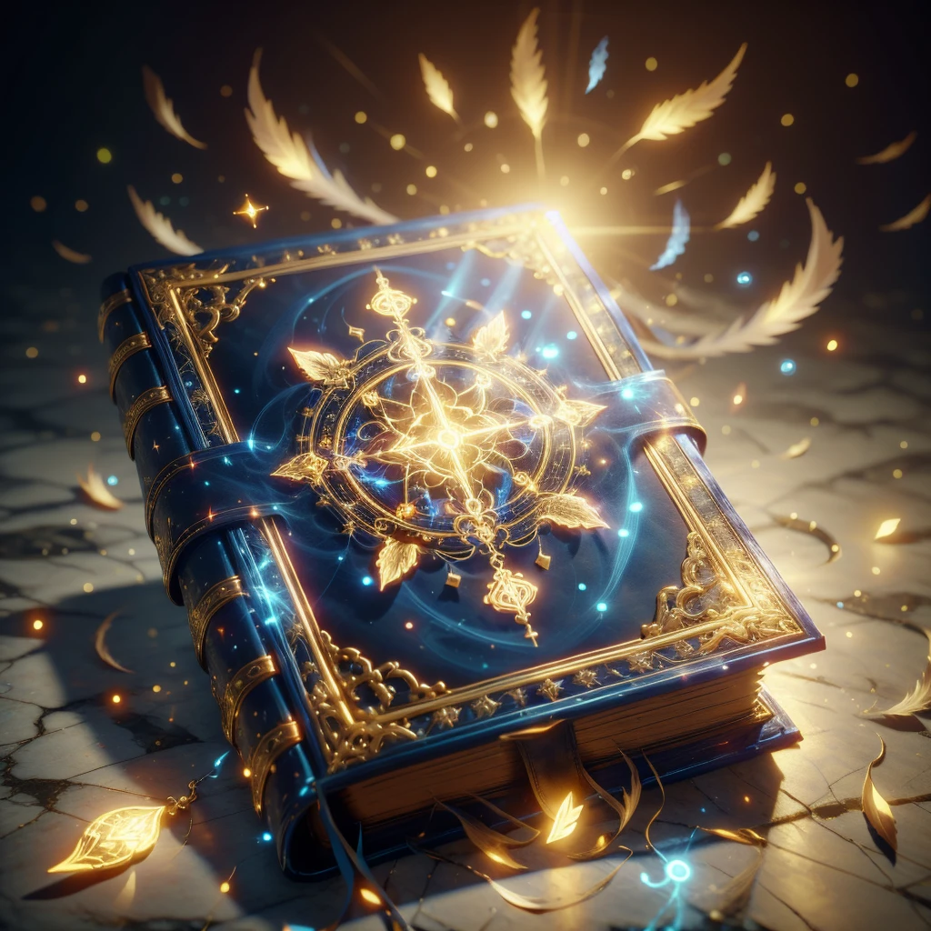 <lora:HolyMagic:0.9>, holymagic , fantasy, divine glow, purity ,
(blue book of spells:1.2) , studded with a glowing glyph , gameicon,, masterpiece,best quality, masterpiece, HD Transparent background, (simple background:1.2), dark background, <lora:FantasyIcons_Books_noFlip:0.2>,