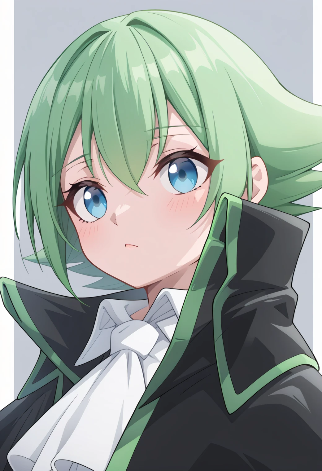 score_9, score_8_up, score_7_up, score_6_up, score_5_up, score_4_up, best quality, amazing quality, best aesthetic, absurdres, solo,lyserg, green hair, blue eyes, black shorts, long sleeves, black cloak with green linning, white clockwork shirt with cravat, rolled-up sleeves, black boots,source_anime, source_,score_9_up<lora:EMS-354437-EMS:1.000000>