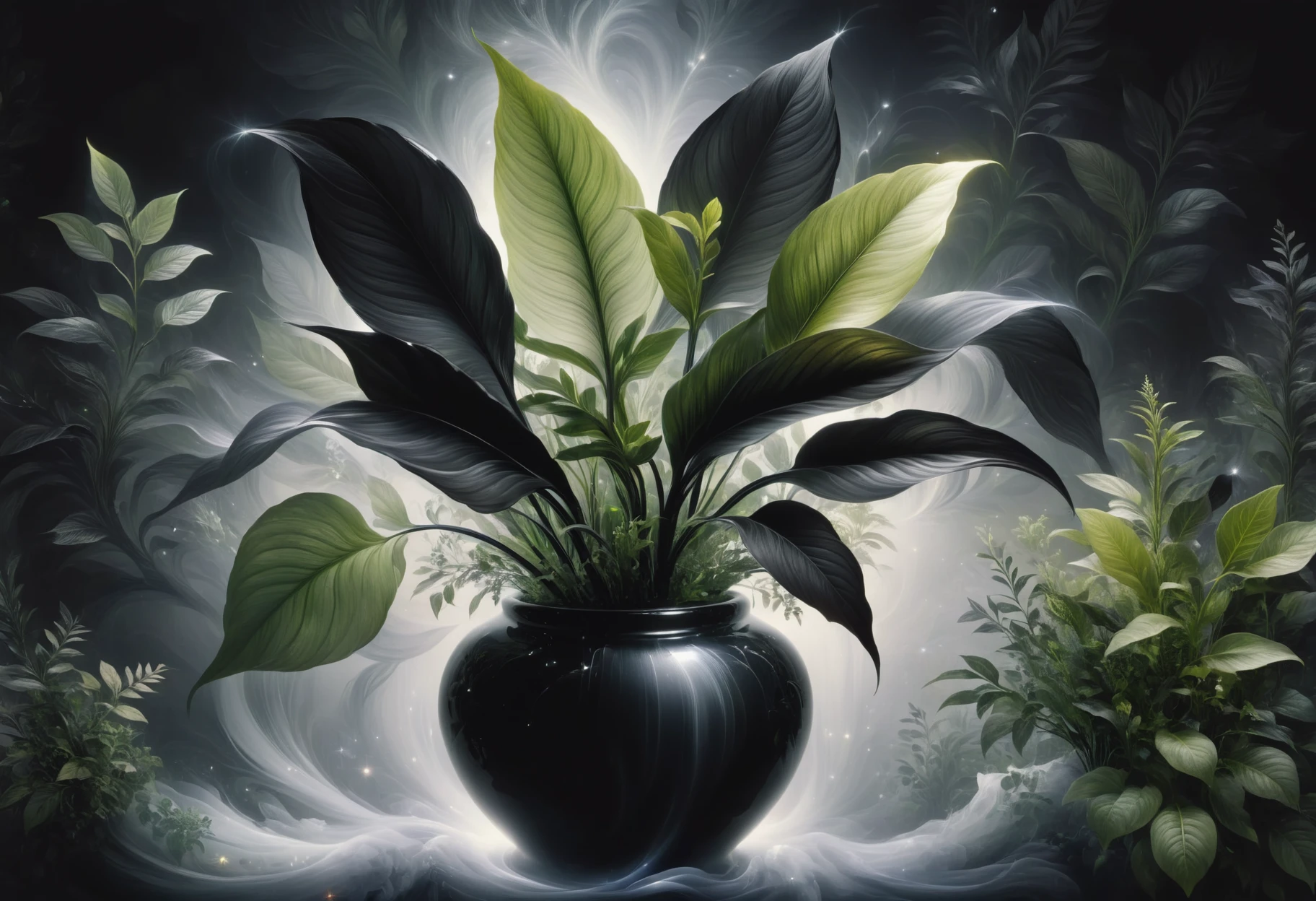 donm1nn3rb34u7yxl onyx black ethereal plant <lora:DonM1nn3rB34utyXL-000006:1>
