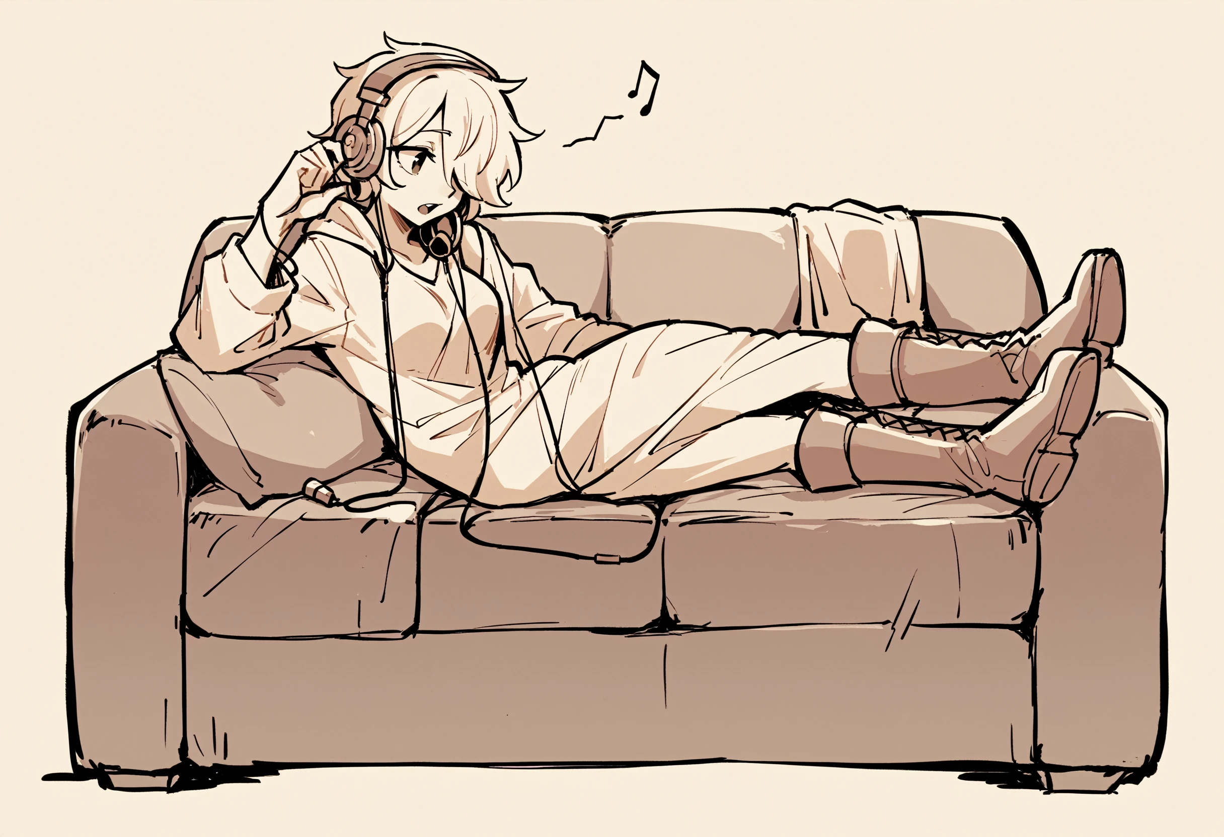 score_9, score_8_up, score_7_up, BREAK
1girl, earphones, hair over one eye, monochrome, on couch, genderswap, headphones, digital media player, solo, looking to the side, couch, breasts, full body, open mouth, boots, genderswap \(mtf\)
<lora:Sketch diffusion attempt no trigger DoRA PDXL TA 40:1>