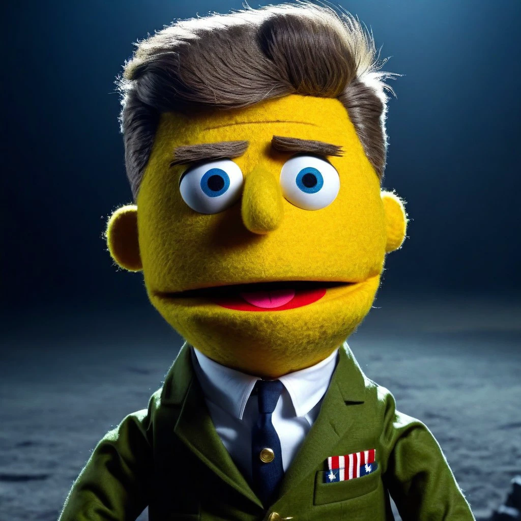 War scene,
John F. Kennedy mppt puppet, presidental clothing,
Envious facial expression , candid pose,
HD, 8k, highly detailed, perfect composition, depth of field, cinematic lighting, volumetric
perfect eyes,
<lora:MPPT_XL_LyCoris_v1.5.2-000007:1.0>